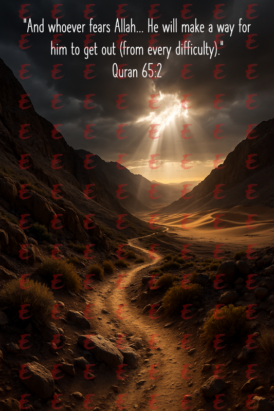 "And whoever fears Allah... He will make a way for him to get out (from every difficulty)." Quran 65:2