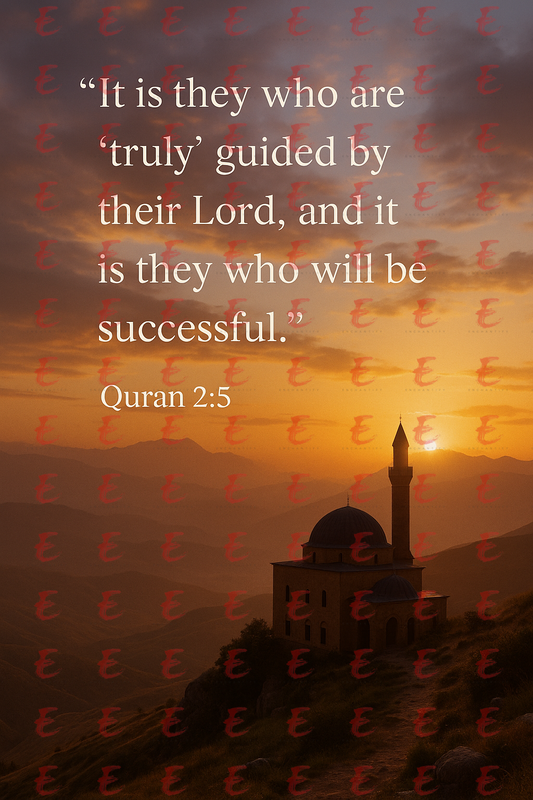 "It is they who are 'truly' guided by their Lord, and it is they who will be successful." Quran 2:5