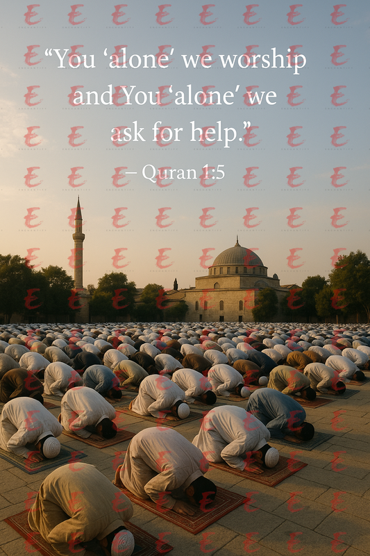 "You 'alone' we worship and You 'alone' we ask for help." Quran 1:5