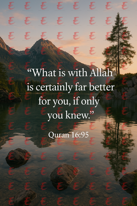 "What is with Allah is certainly far better for you, if only you knew." Quran 16:95