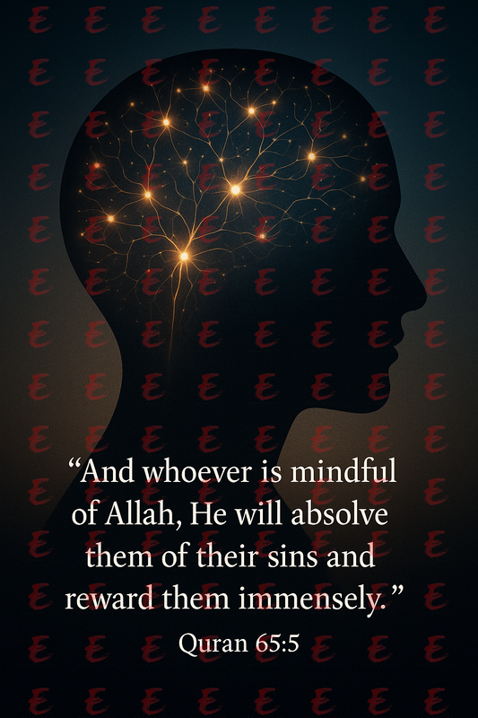 "And whoever is mindful of Allah, He will absolve them of their sins and reward them immensely." Quran 65:5