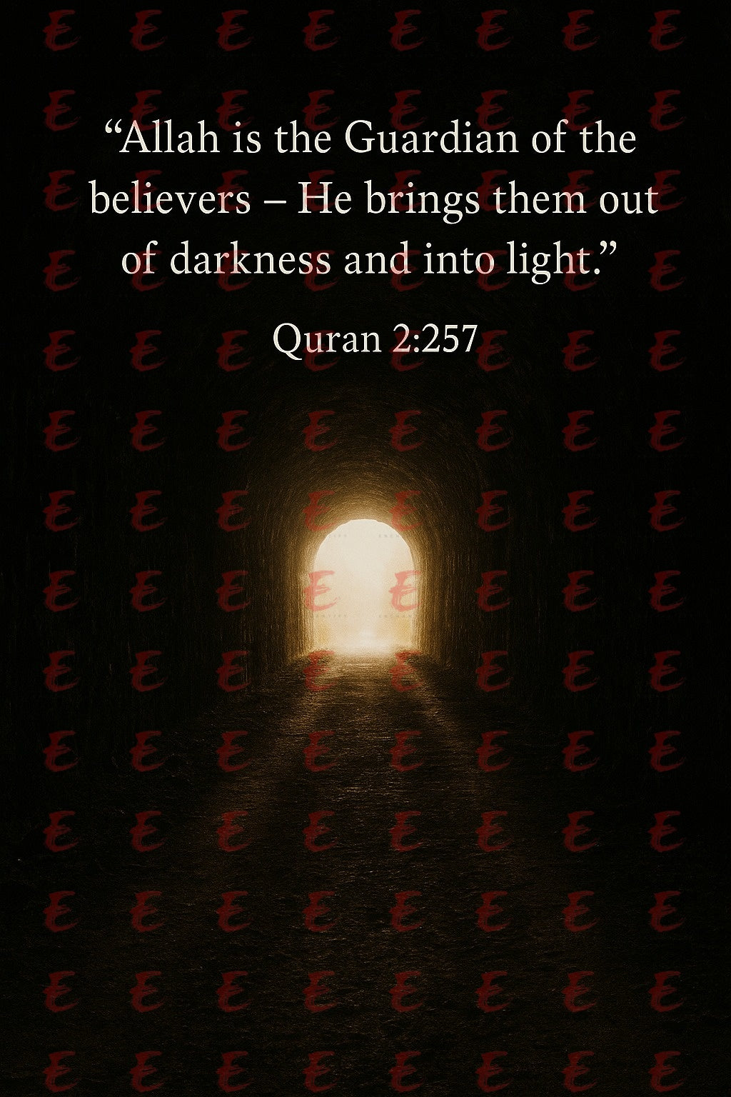 "Allah is the Guardian of the believers—He brings them out of darkness and into light." Quran 2:257