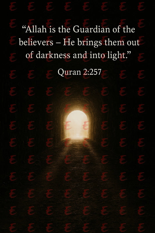 "Allah is the Guardian of the believers—He brings them out of darkness and into light." Quran 2:257