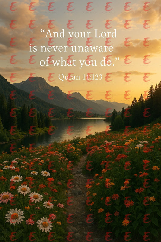 "And your Lord is never unaware of what you do." Quran 11:123