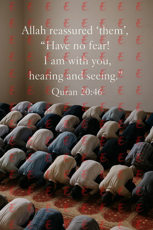 Allah reassured 'them', “Have no fear! I am with you, hearing and seeing." Quran 20:46