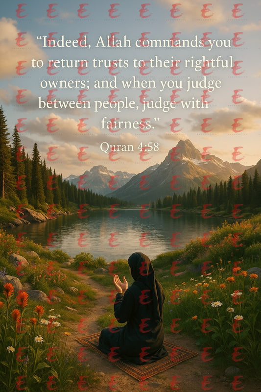 "Indeed, Allah commands you to return trusts to their rightful owners; and when you judge between people, judge with fairness." Quran 4:58