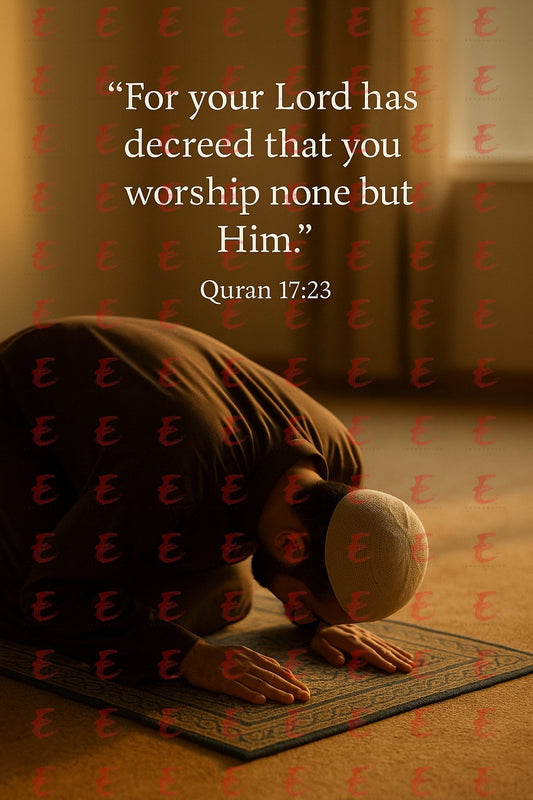 "For your Lord has decreed that you worship none but Him." Quran 17:23