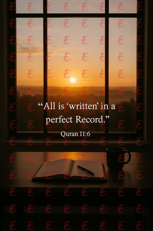 "All is 'written' in a perfect Record." Quran 11:6