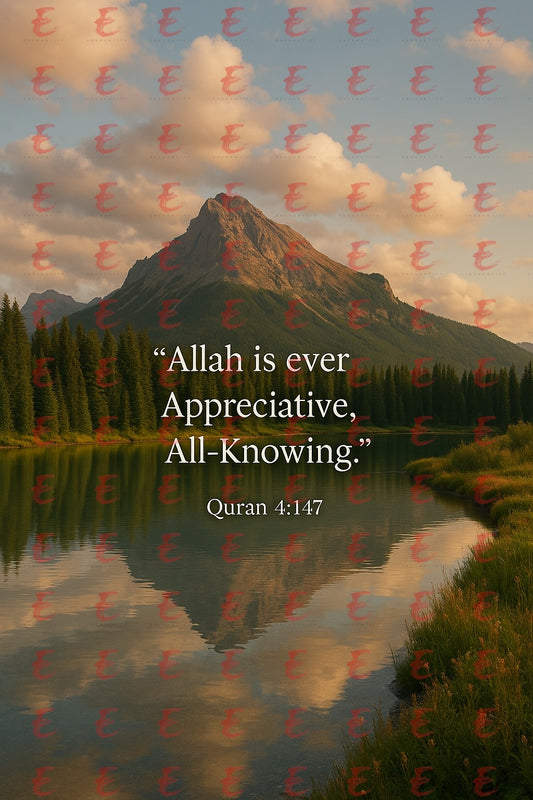 "Allah is ever Appreciative, All-Knowing." Quran 4:147