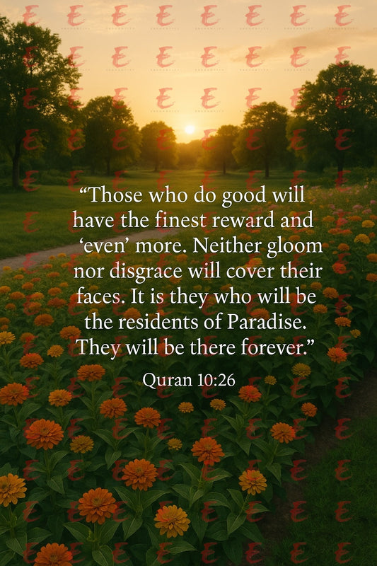 "Those who do good will have the finest reward  and 'even' more. Neither gloom nor disgrace will cover their faces. It is they who will be the residents of Paradise. They will be there forever." Quran 10:26