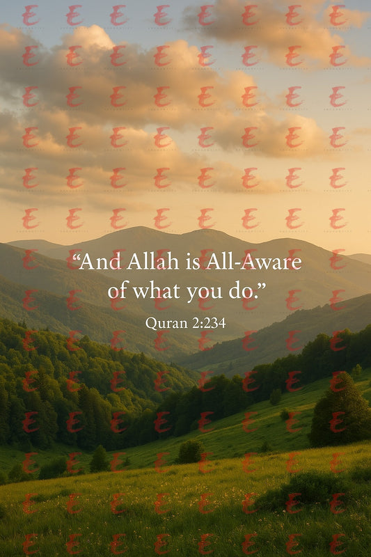 "And Allah is All-Aware of what you do." Quran 2:234