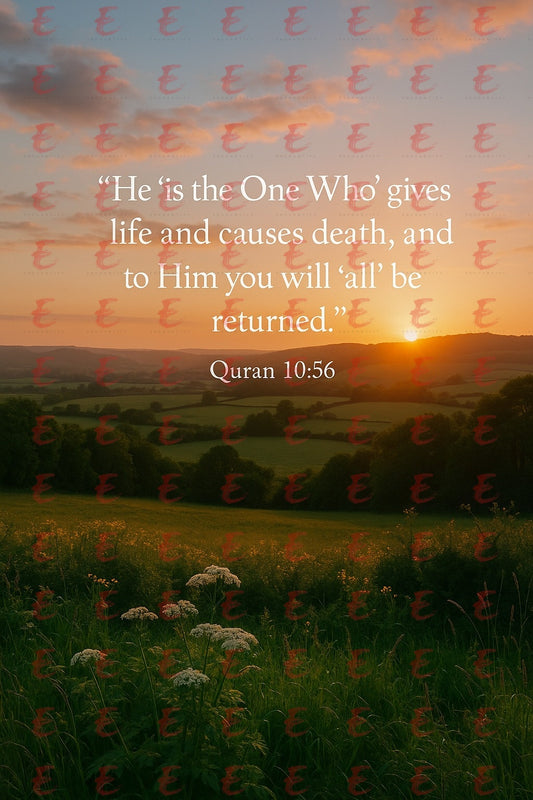 "He 'is the One Who' gives life and causes death, and to Him you will 'all' be returned." Quran 10:56