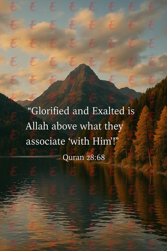 "Glorified and Exalted is Allah above what they associate 'with Him'!" Quran 28:68
