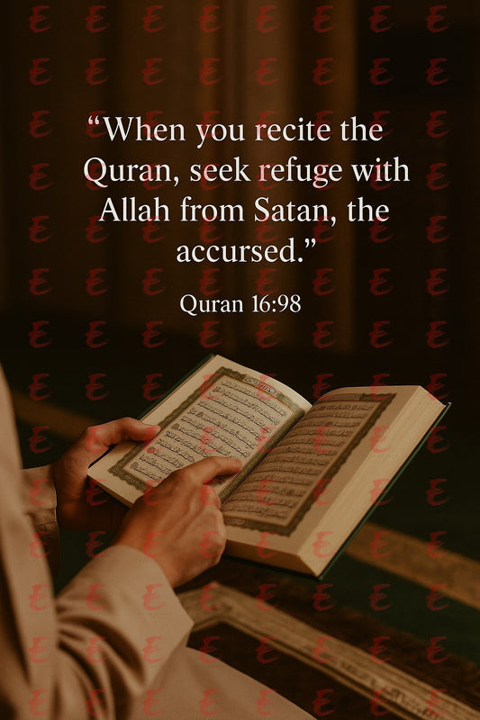 "When you recite the Quran, seek refuge with Allah from Satan, the accursed." Quran 16:98
