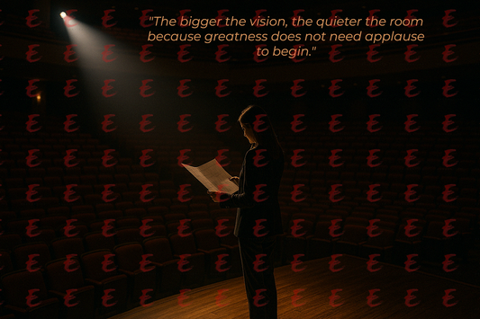 The bigger the vision, the quieter the room because greatness does not need applause to begin.
