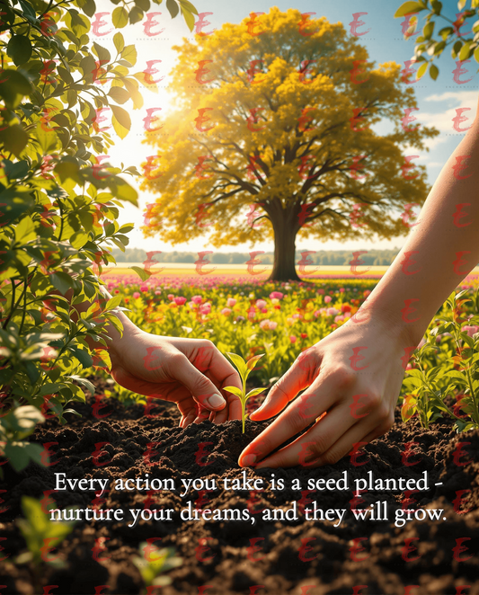 Every action you take is a seed planted - nurture your dreams, and they will grow.