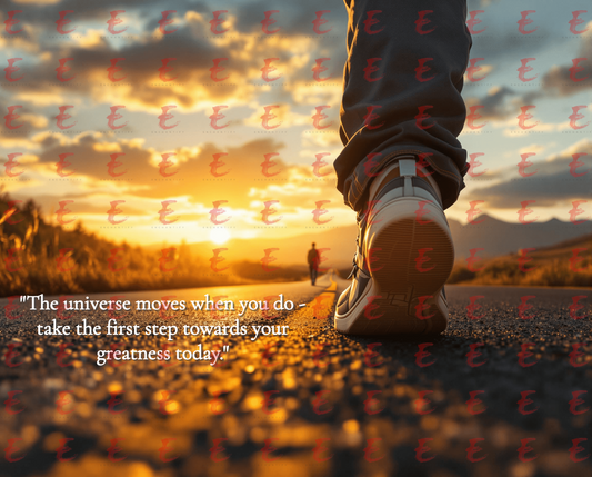 The universe moves when you do - take the first step toward your greatness today.