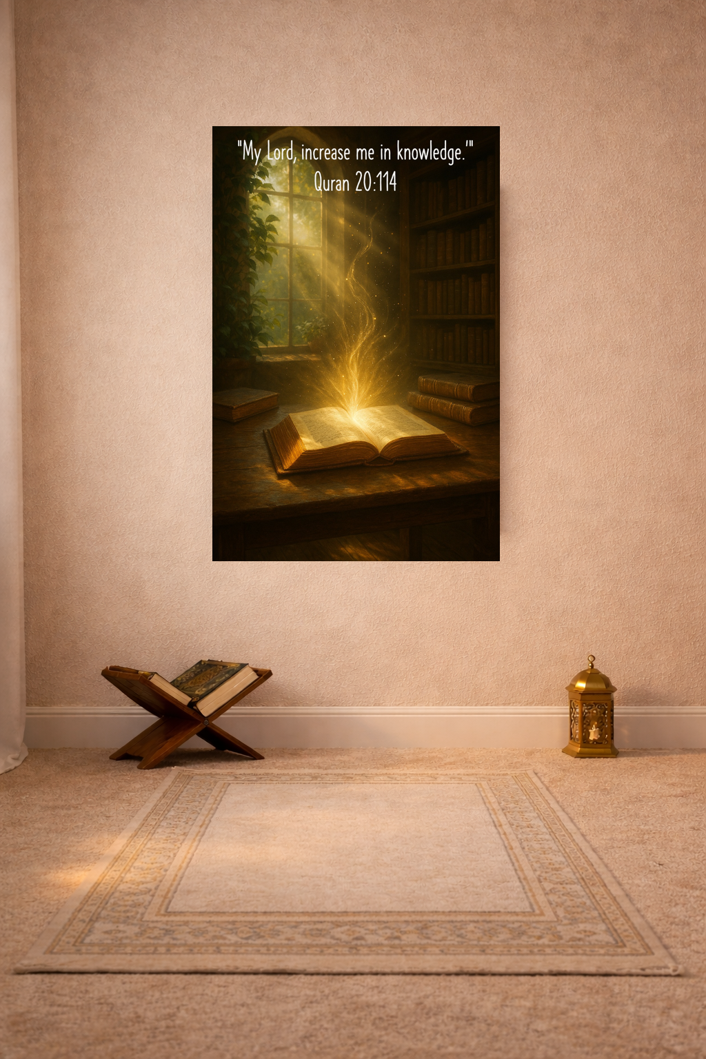 "My Lord, increase me in knowledge.'" Quran 20:114 - Islamic Wall Art