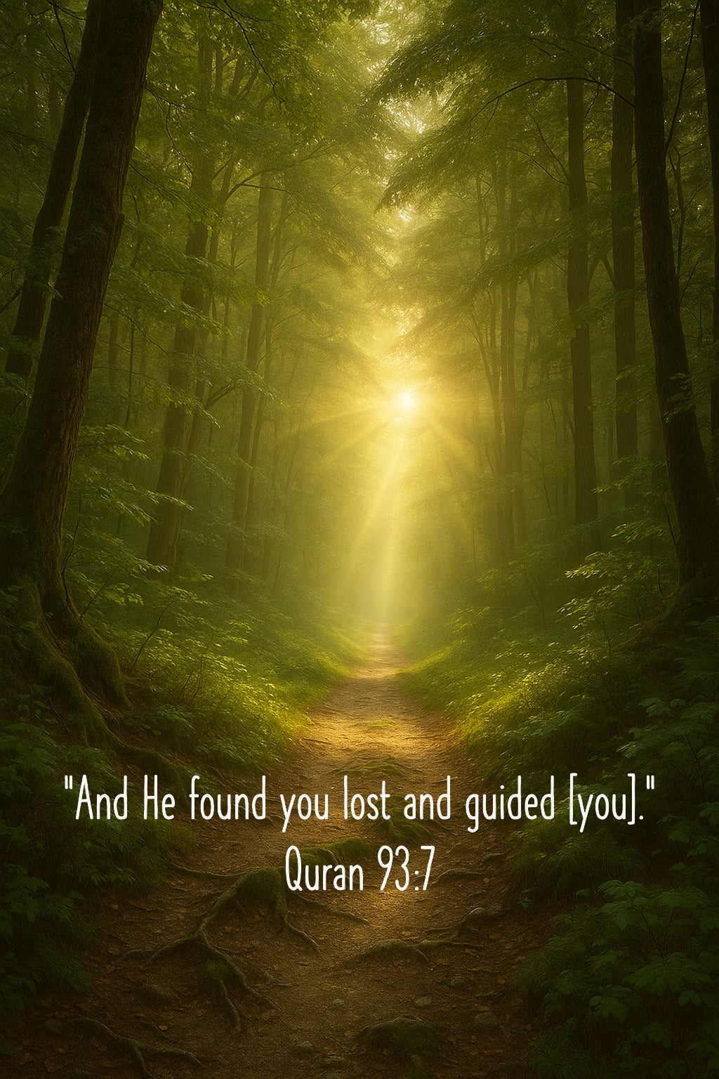 "And He found you lost and guided [you]."  Quran 93:7 - Islamic Wall Art