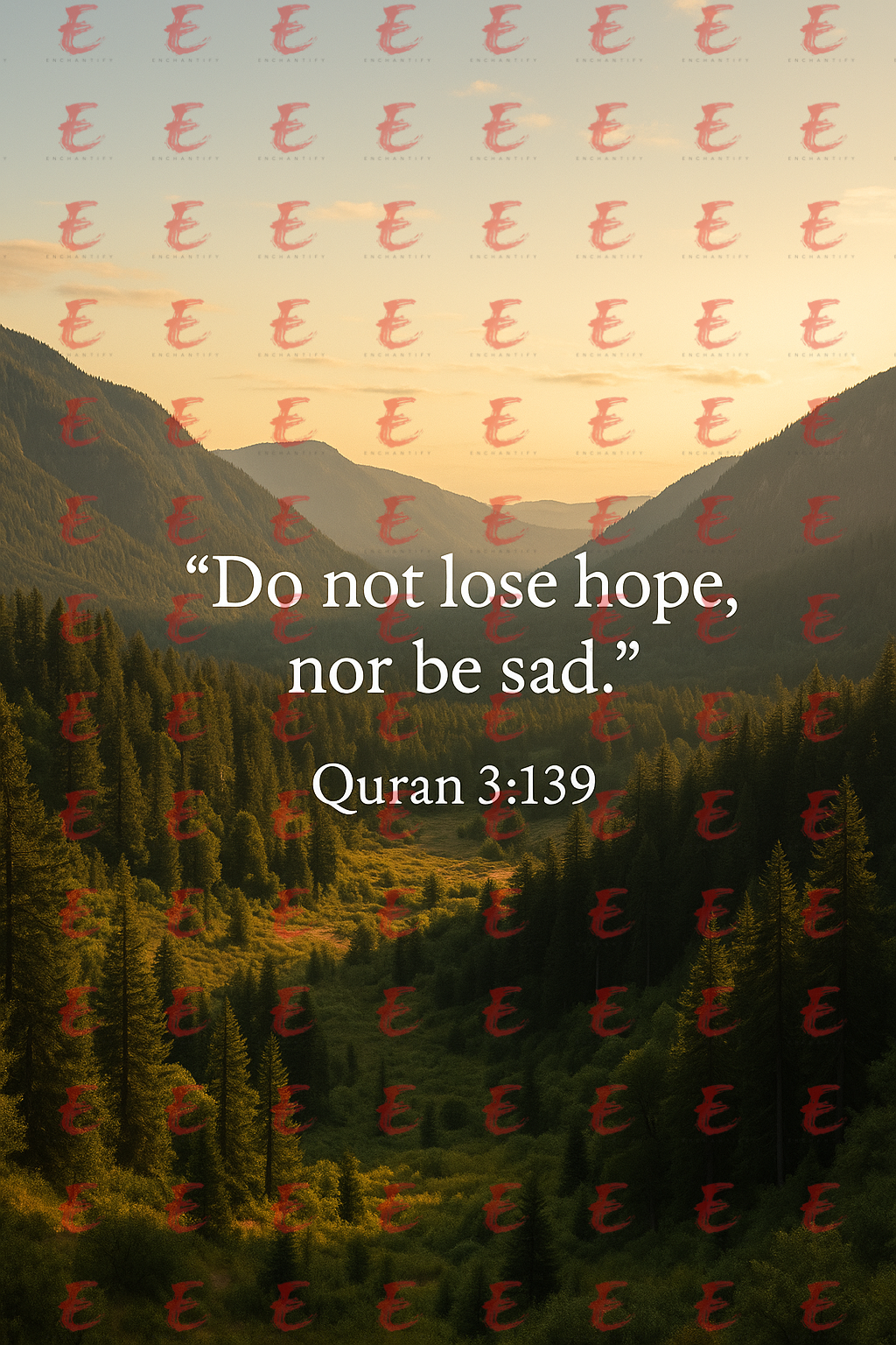"Do not lose hope, nor be sad." Quran 3:139