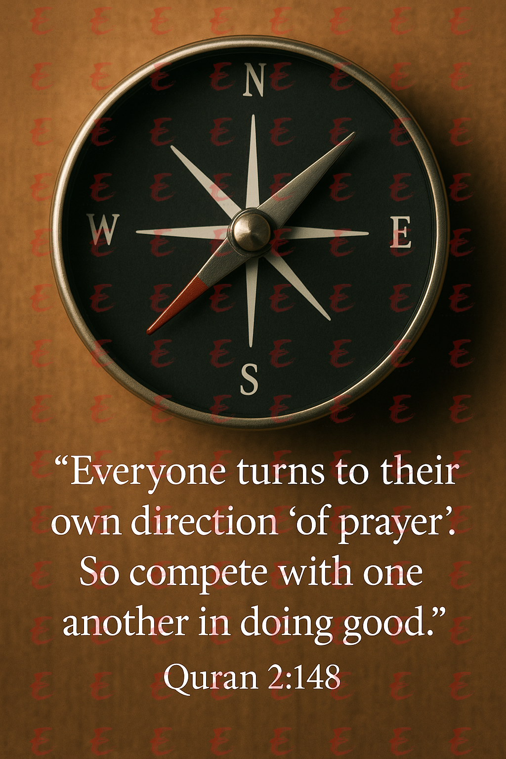 "Everyone turns to their own direction 'of prayer'. So compete with one another in doing good." Quran 2:148