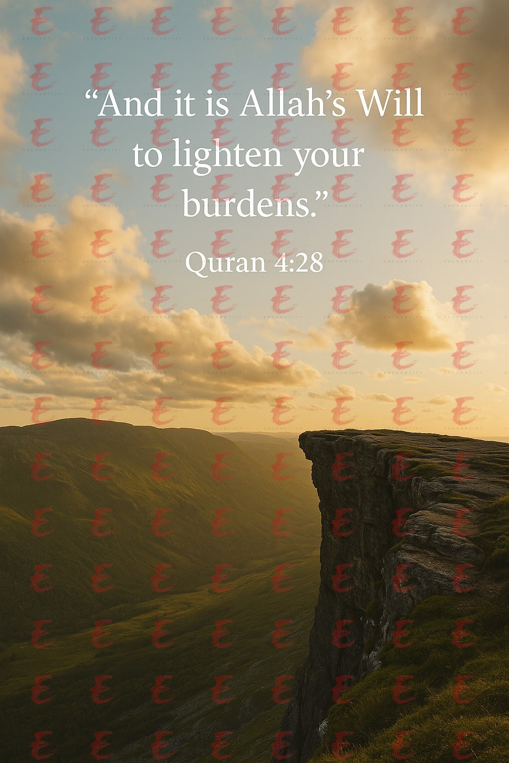 "And it is Allah’s Will to lighten your burdens." Quran 4:28